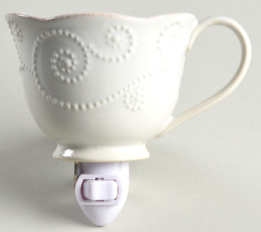 French Perle White 1 5/8" + cup (H) Night Light/Cup HC by Lenox-1