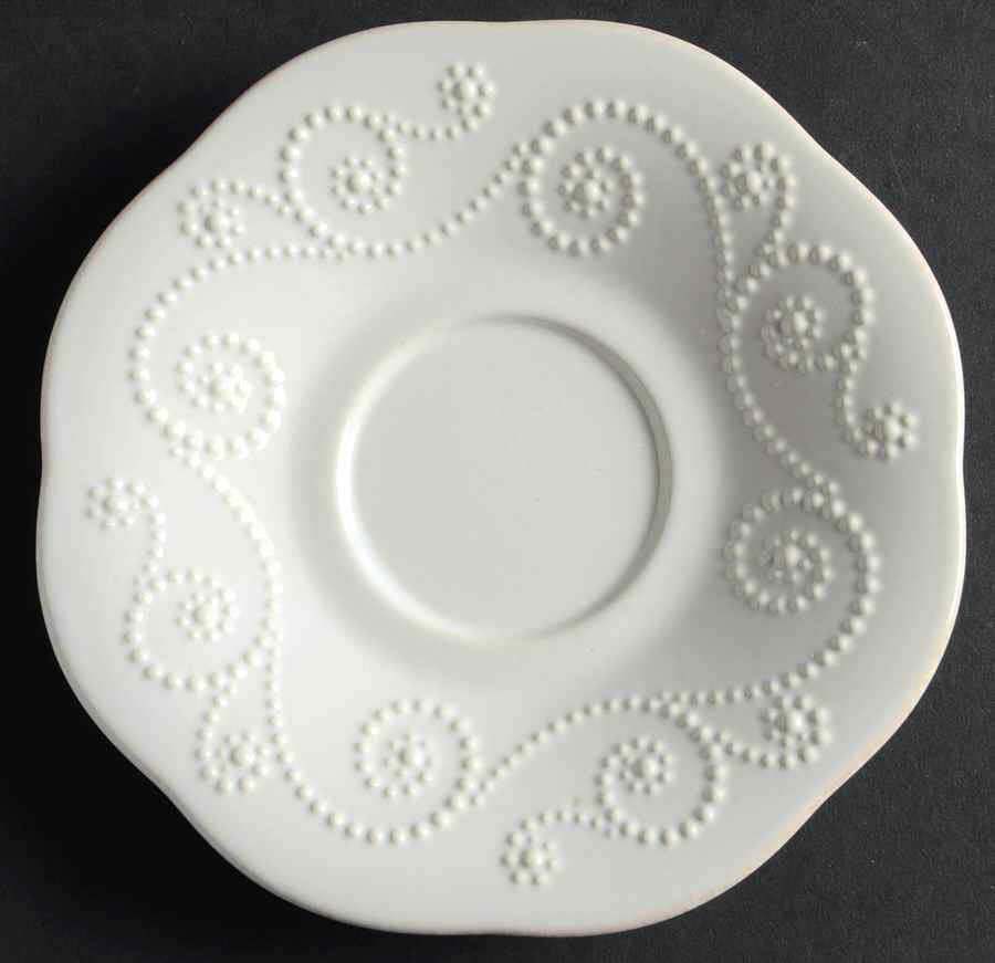 French Perle White Saucer by Lenox-1