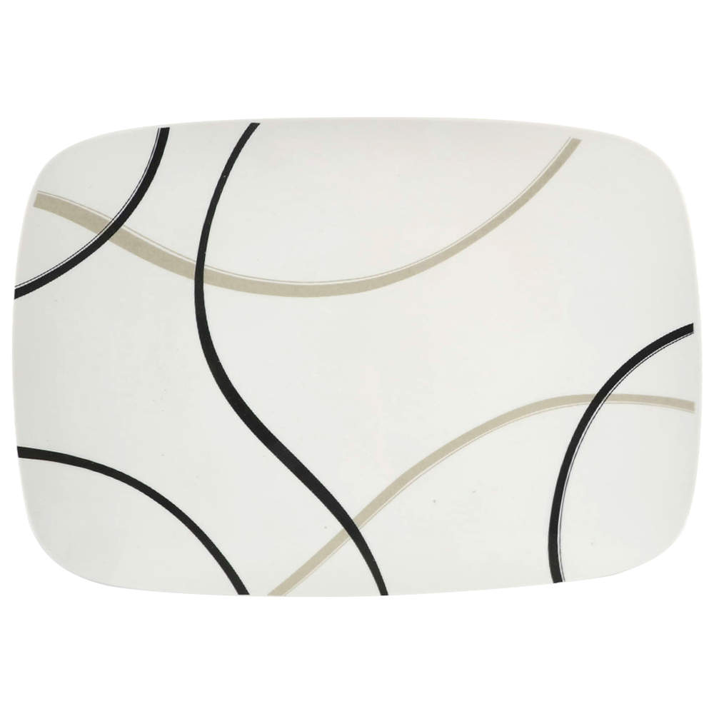 Vibe Black and Grey 16" Rectangular Serving Platter by Lenox-1