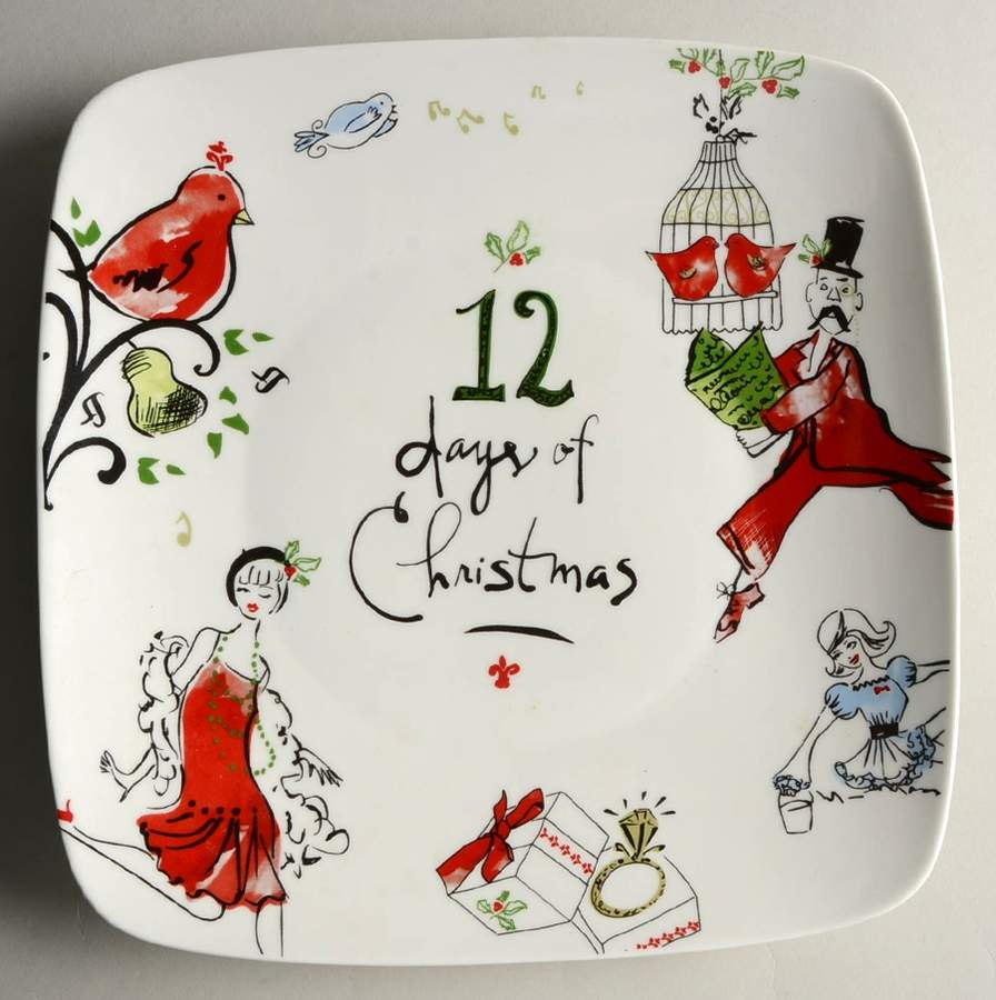 12 Days of Christmas 10" Square Serving Platter by Lenox-1