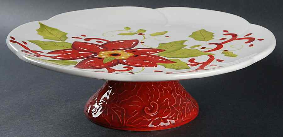 Holiday 12" Diameter Pedestal Cake Stand by Laurie Gates-1