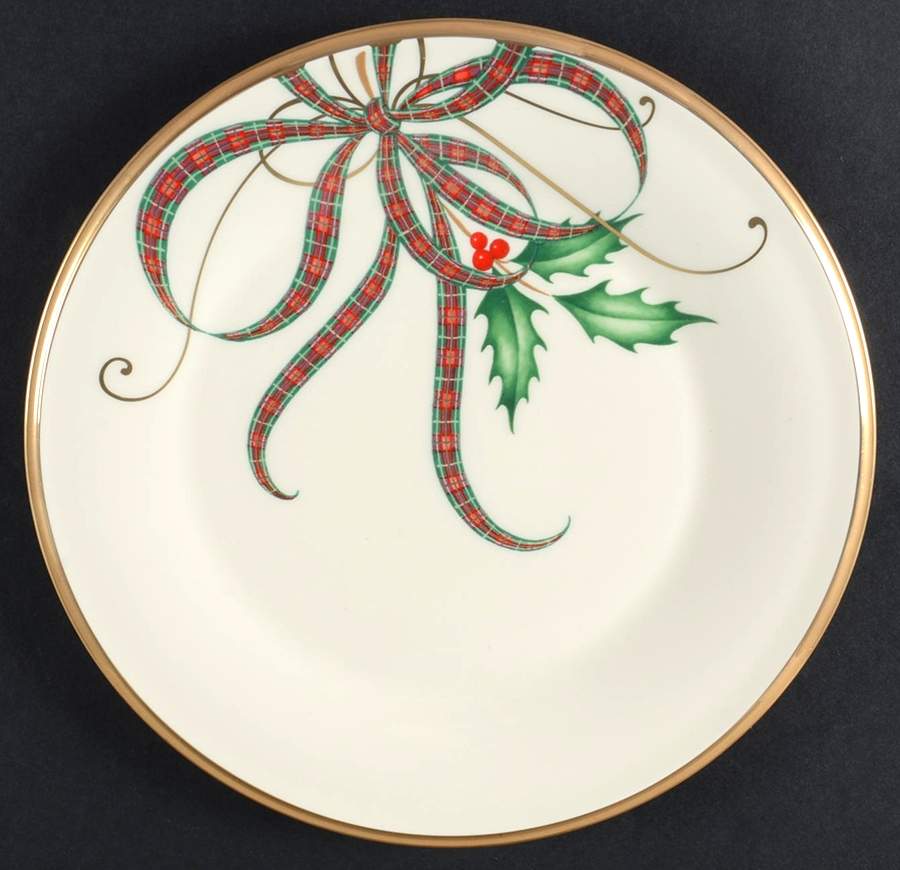 Holiday Nouveau Ribbon Salad Plate by Lenox-1