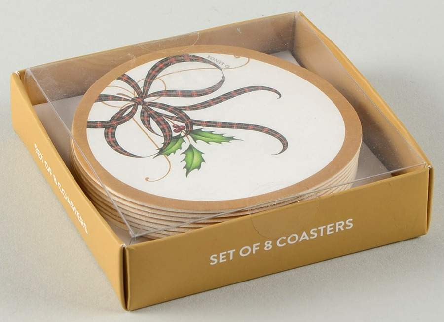 Holiday Nouveau Ribbon Paper Coaster - Set of 8 by Lenox-1