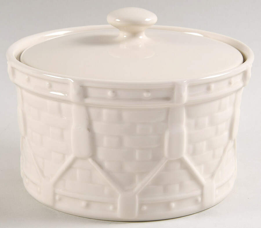 Woven Drum 4" Storage Crock & Lid by Longaberger-1