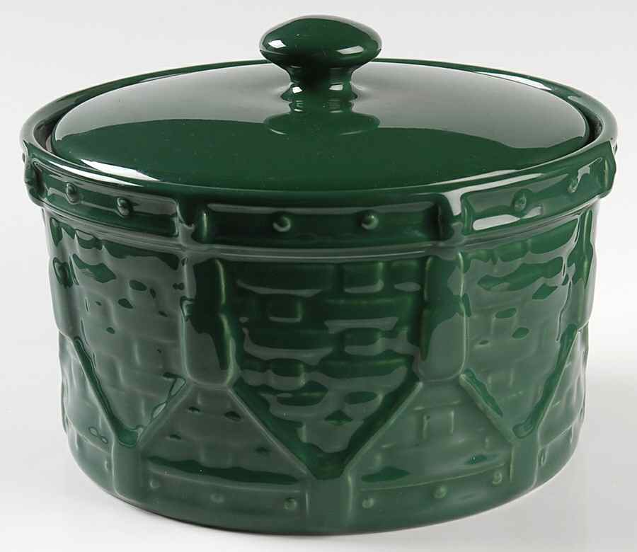 Woven Drum 4" Storage Crock & Lid by Longaberger-1