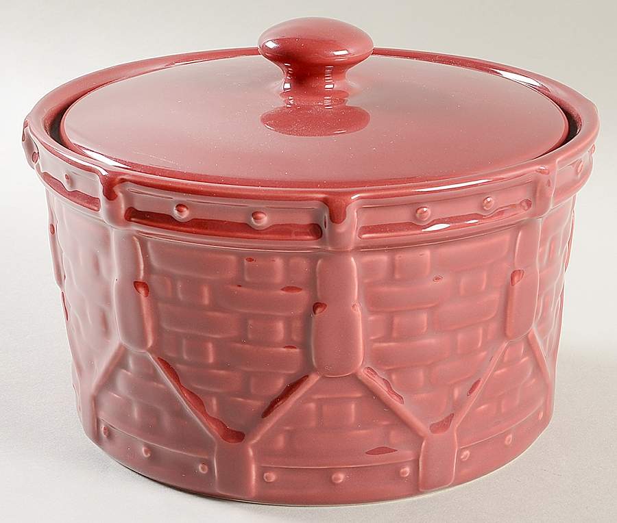 Woven Drum 4" Storage Crock & Lid by Longaberger-1