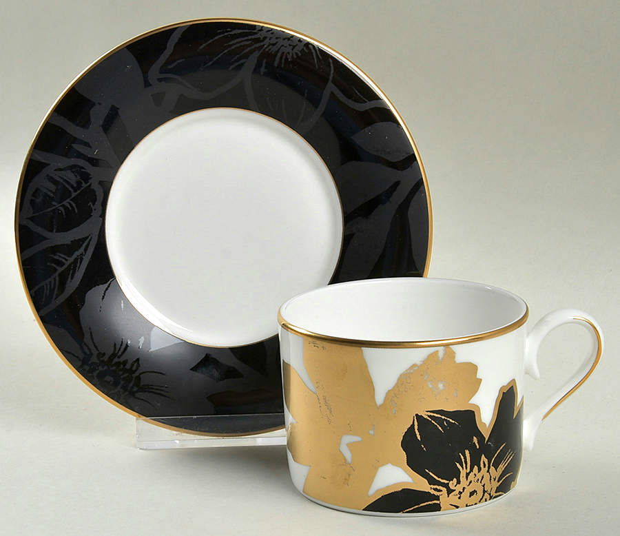 Minstrel Gold Flat Cup & Saucer Set by Lenox-1