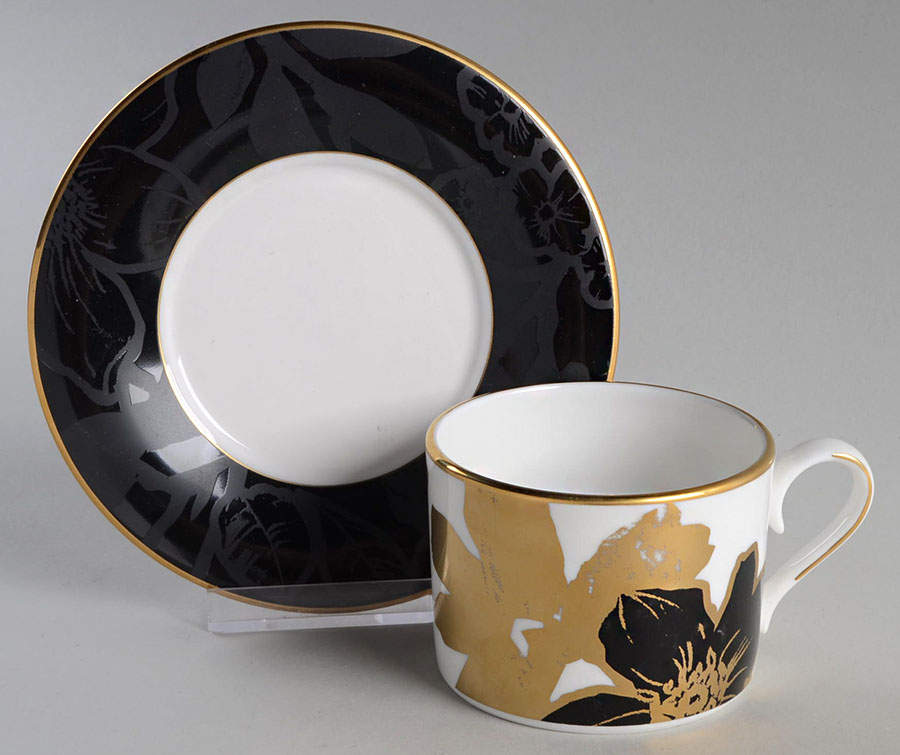 Minstrel Gold Flat Cup & Saucer Set by Lenox-1