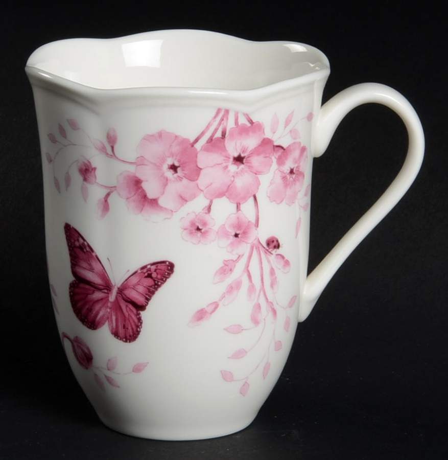 Butterfly Meadow Toile Pink Mug by Lenox-1