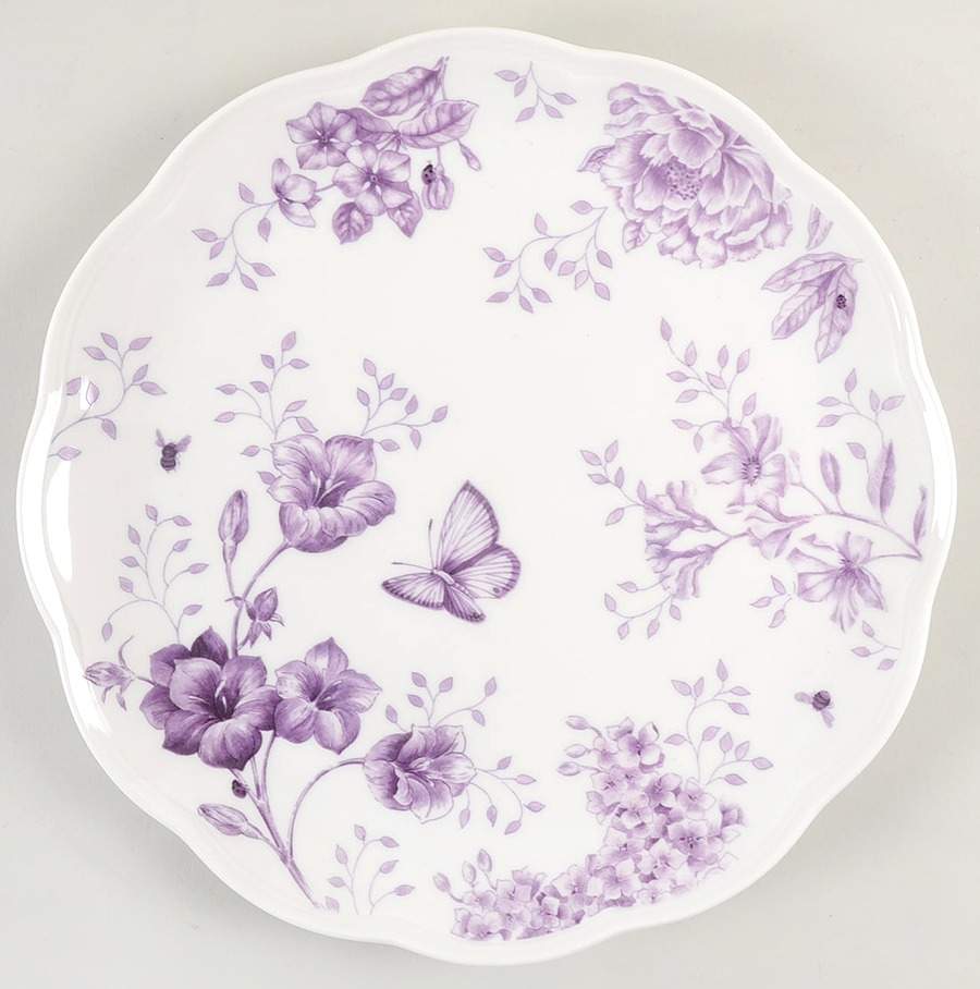 Butterfly Meadow Toile Purple Dinner Plate by Lenox-1