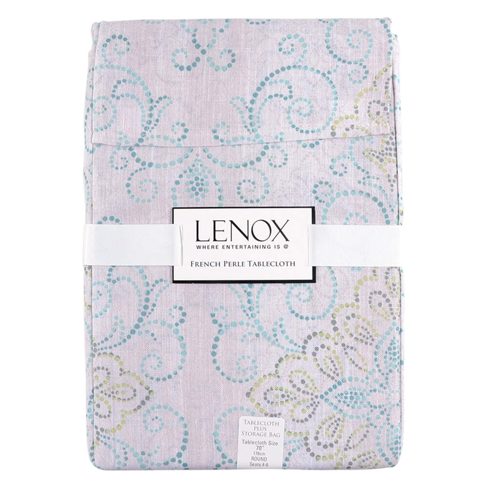 French Perle Charm 70" Round Tablecloth by Lenox-1