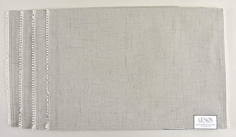 French Perle Grey Cloth Placemat - Set of 4 by Lenox-1
