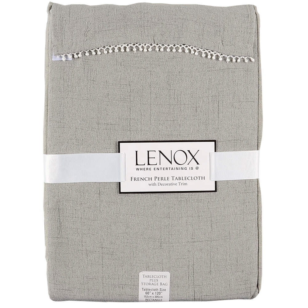 French Perle Grey 60" X 120" Rectangular Tablecloth by Lenox-1