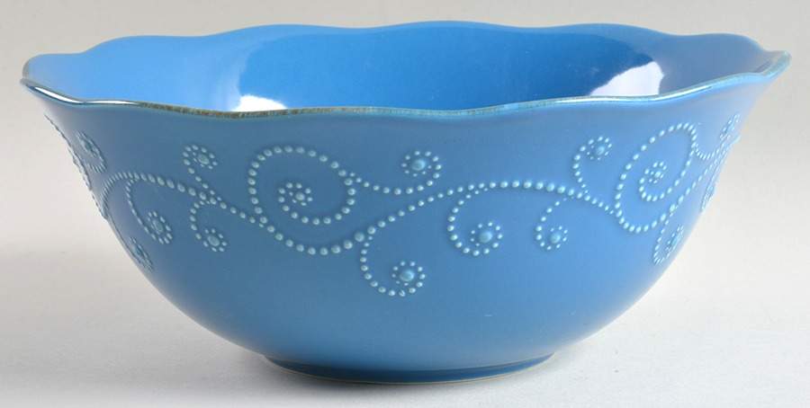 French Perle-Marine Blue 10" Round Serving Bowl by Lenox-1