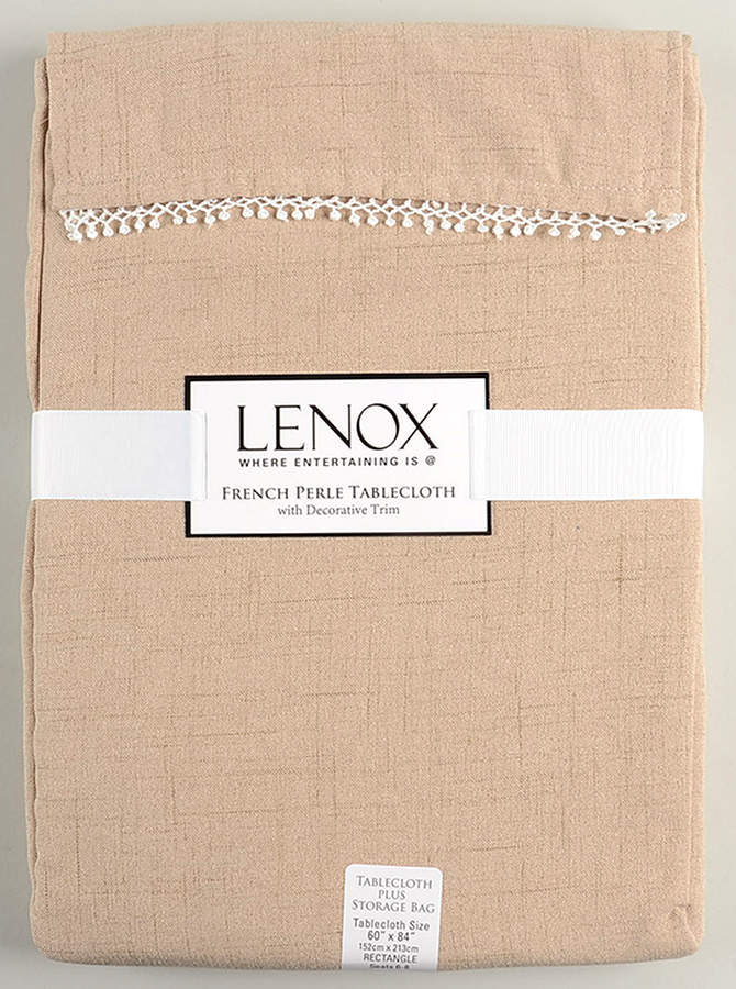 French Perle Latte Tan 60" X 84" Oblong Tablecloth by Lenox-1