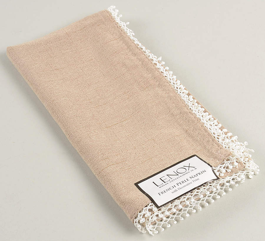 French Perle Latte Tan Cloth Napkin by Lenox-1