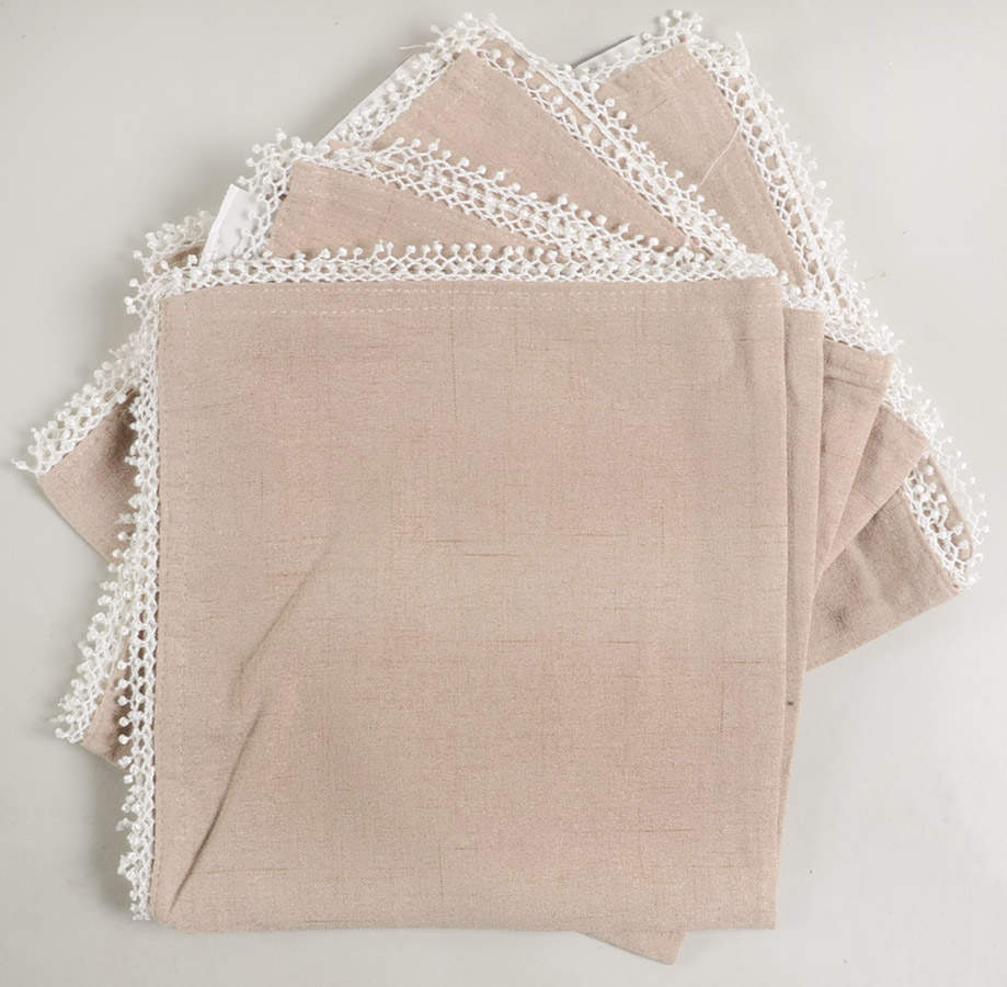 French Perle Latte Tan Cloth Napkin - Set of 4 by Lenox-1