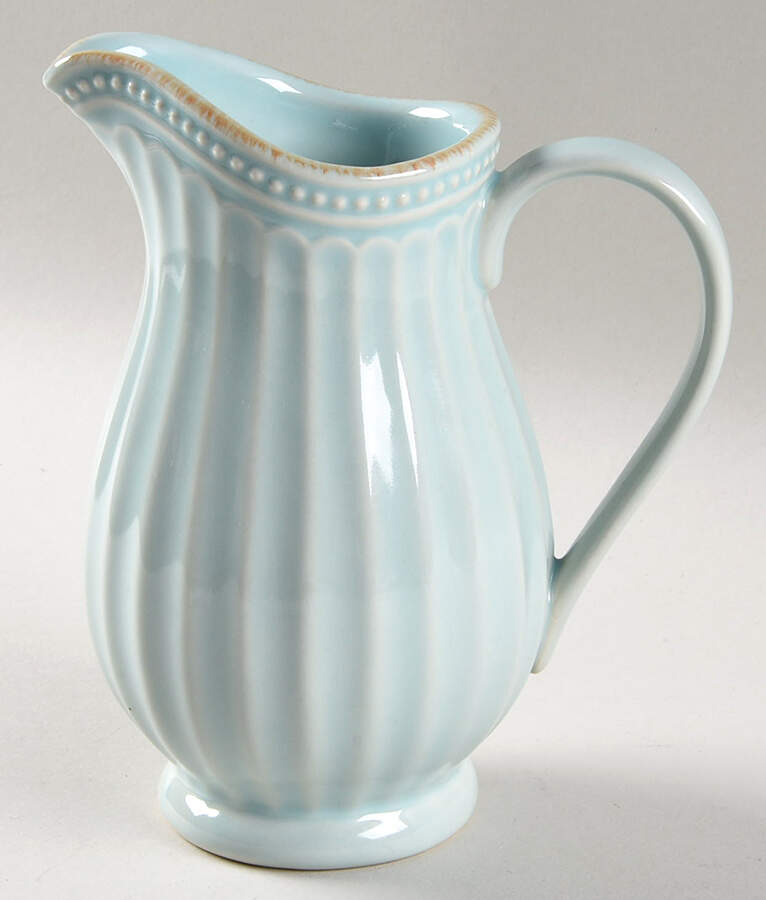 French Perle Groove Ice Blue 16 Oz Pitcher by Lenox-1
