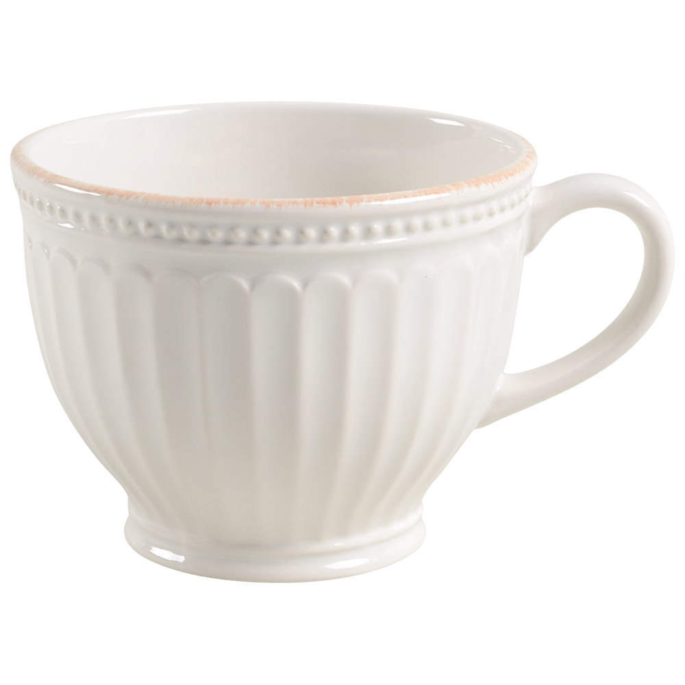 French Perle Groove White Latte Mug by Lenox-1