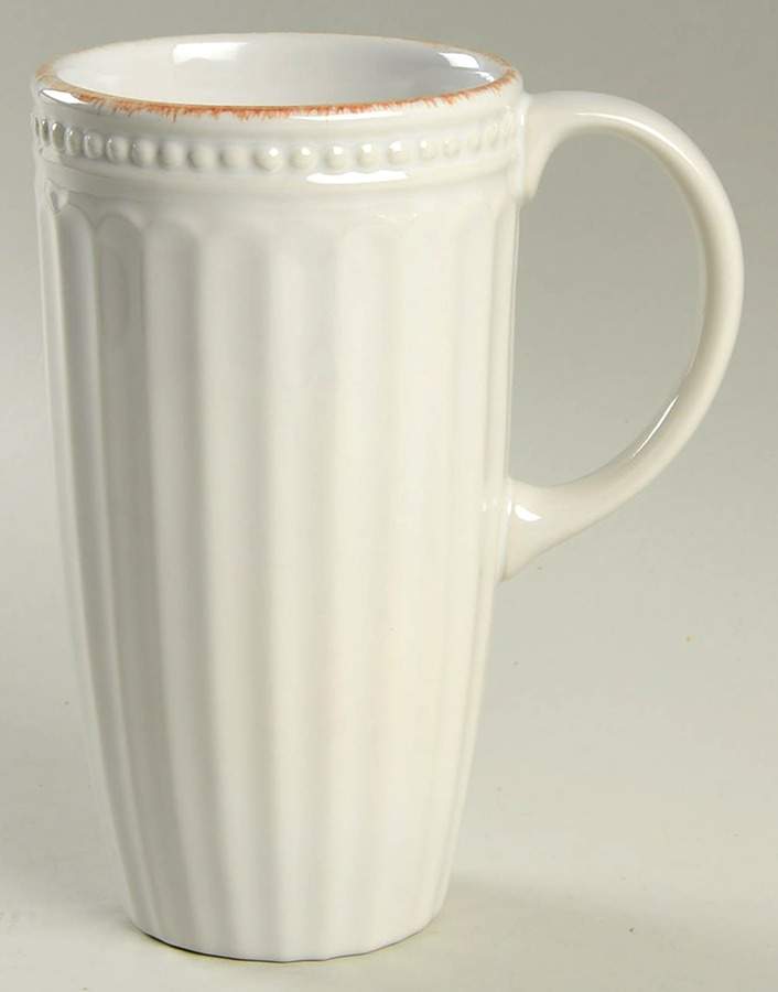 French Perle Groove White Tall Mug by Lenox-1
