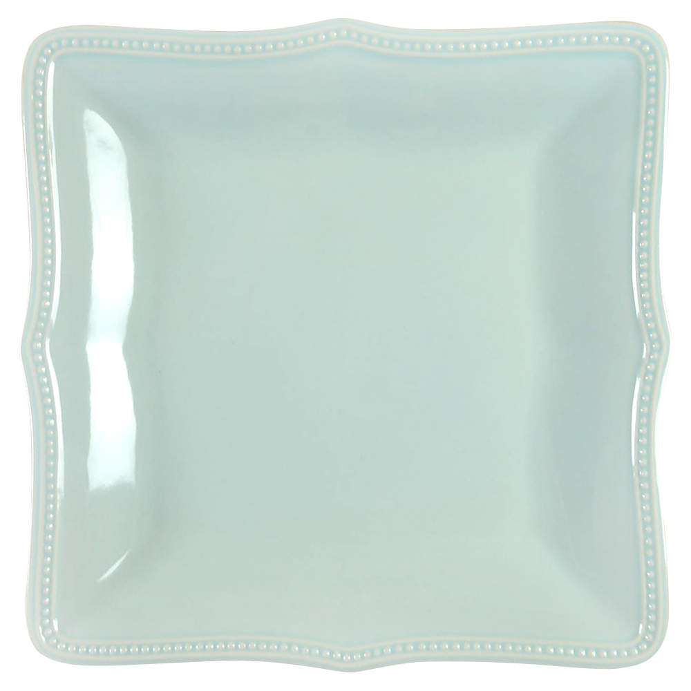 French Perle Bead Ice Blue Square Dinner Plate by Lenox-1