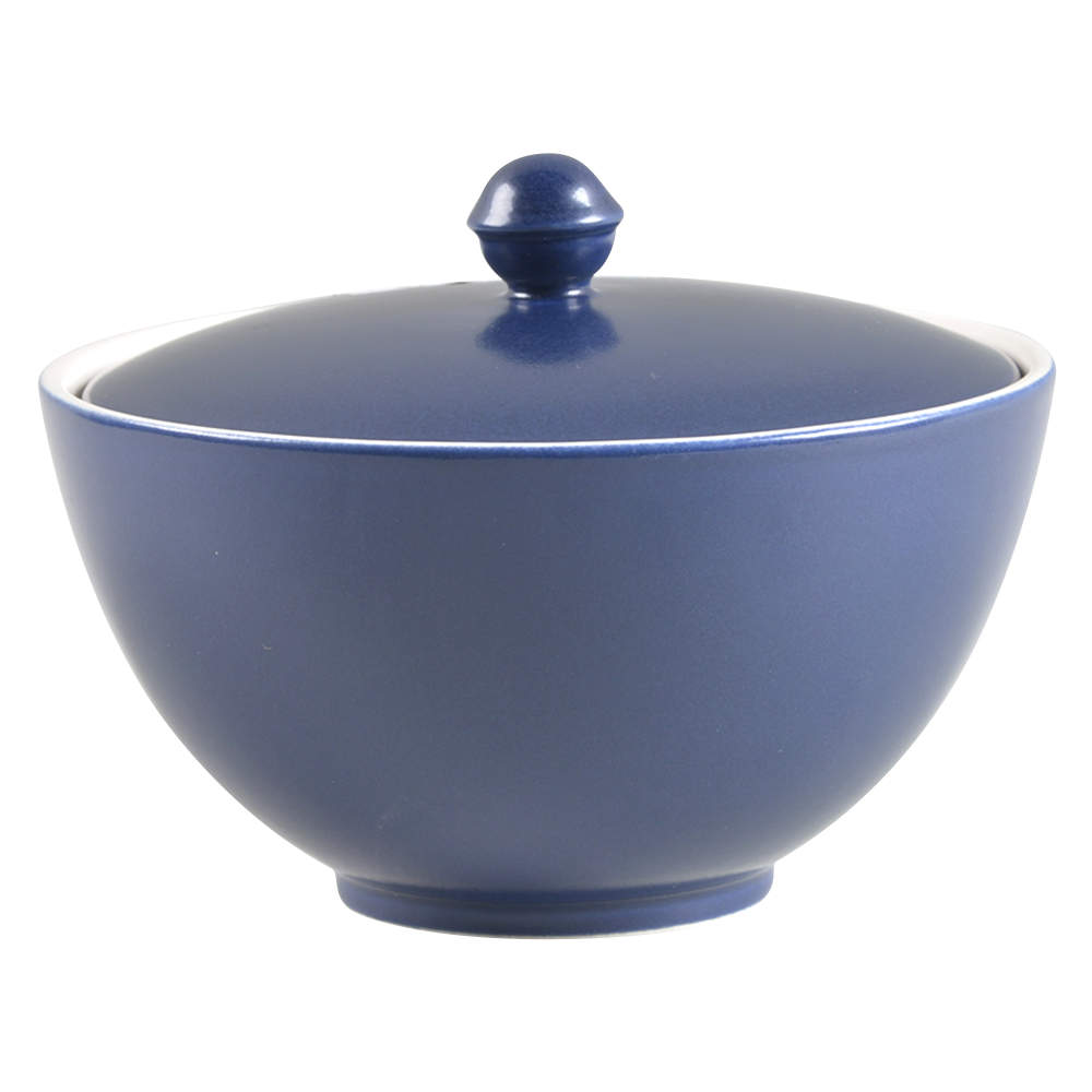 Larabee Dot Navy Blue Sugar Bowl & Lid by Lenox-1