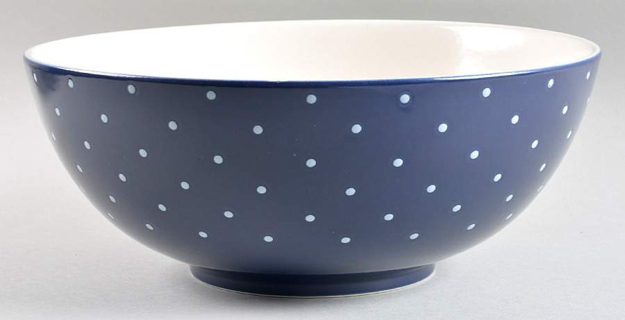 Larabee Dot Navy Blue 9" Round Serving Bowl by Lenox-1