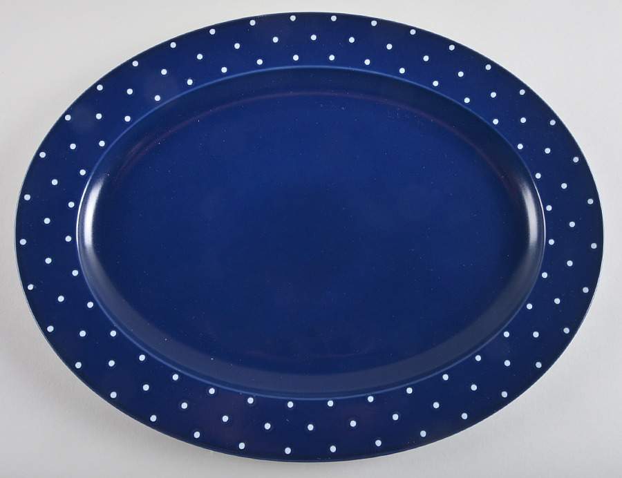 Larabee Dot Navy Blue 16" Oval Serving Platter by Lenox-1