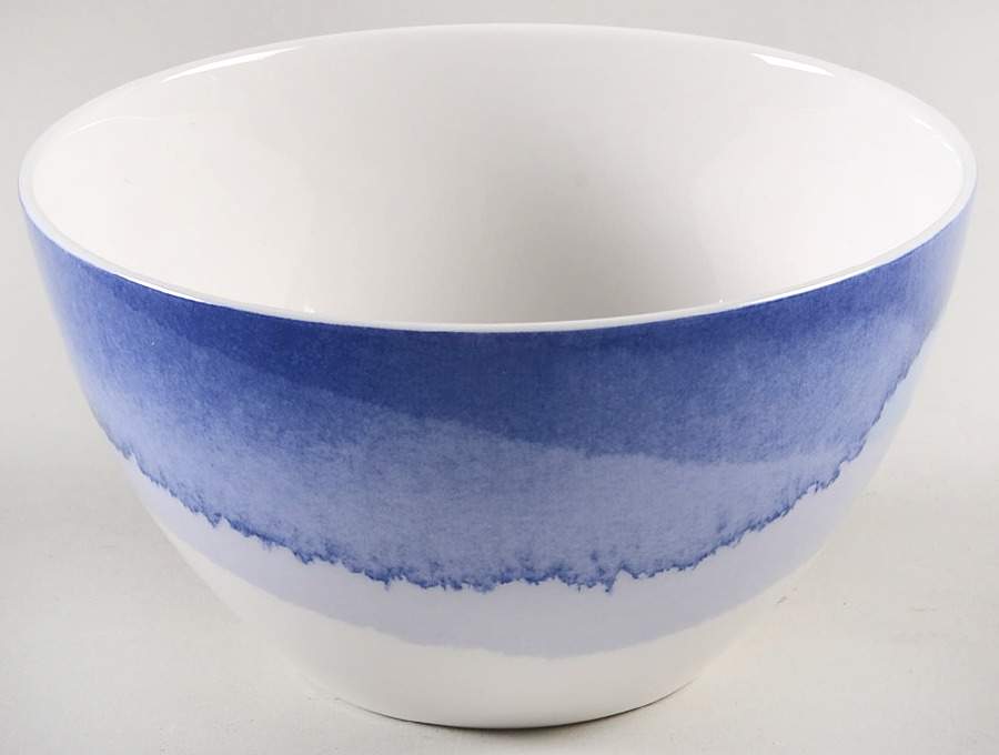 Indigo Watercolor Stripe Coupe Cereal Bowl by Lenox-1