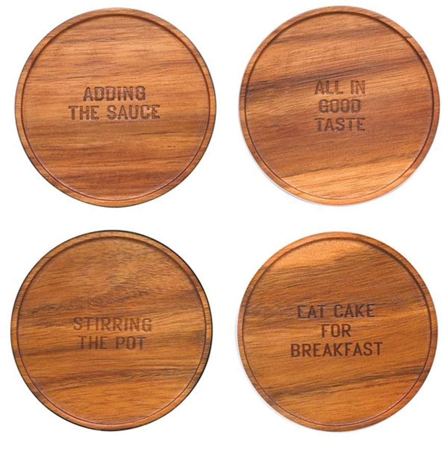 All in Good Taste Wood Coaster - Set of 4 by Lenox-1