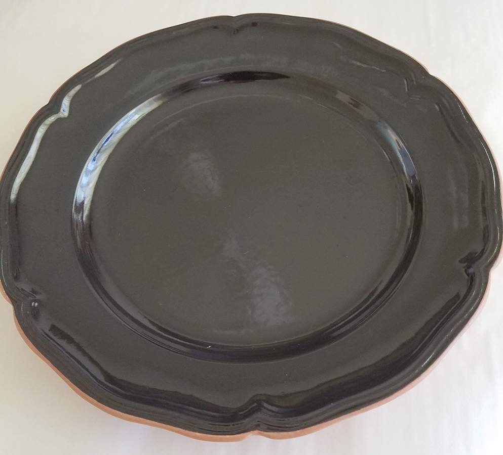 Queen Anne Black Dinner Plate by Loneoak-1