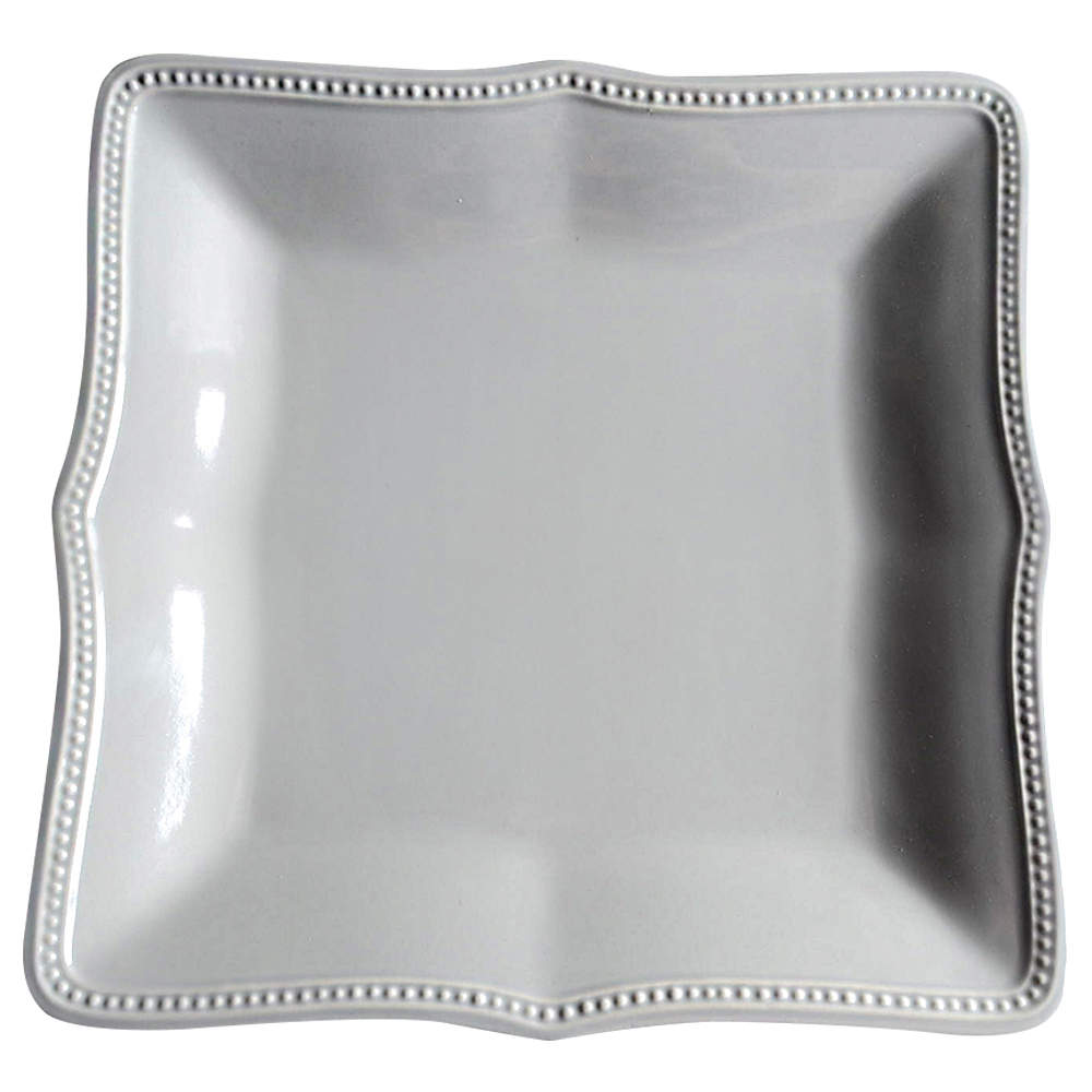 French Perle Bead Grey Square Dinner Plate by Lenox-1