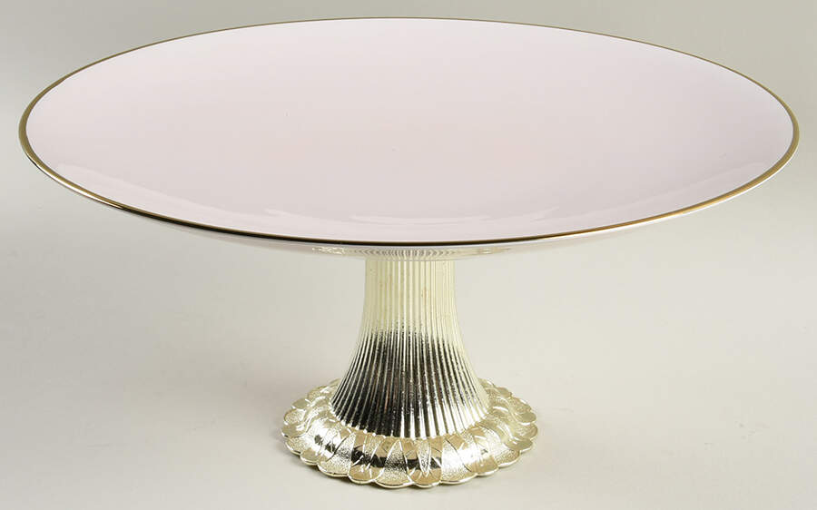 Trianna Blush Cake Stand with 4"-5" Metal Pedestal  Hc by Lenox-1
