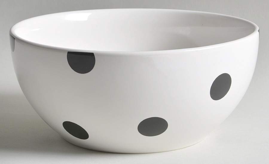 Deco Dot Black 8" Round Serving Bowl by Lenox-1