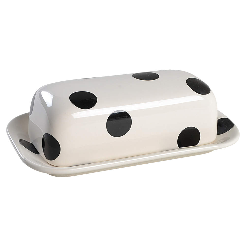 Deco Dot Black 1/4 Lb Covered Butter by Lenox-1