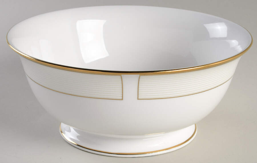 Opal Innocence Stripe Gold 8" Round Serving Bowl by Lenox-1