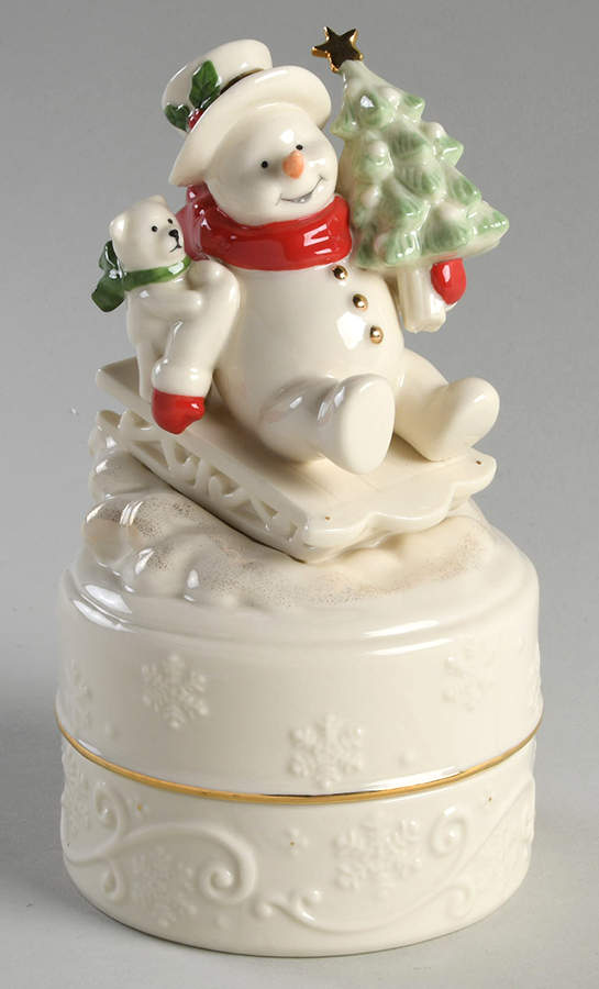 Winters Wonder Snowman Music Box by Lenox-1