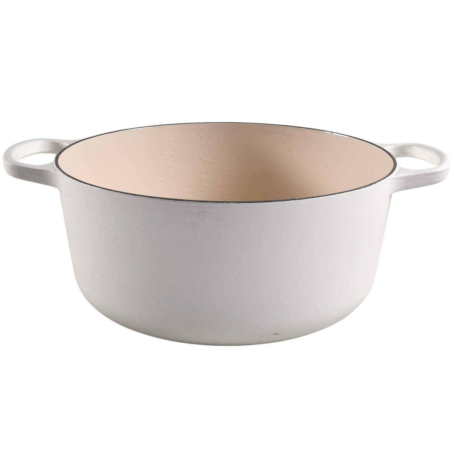 Matte White 7.25 Qt Cast Iron Dutch Oven No Lid by Le Creuset-1