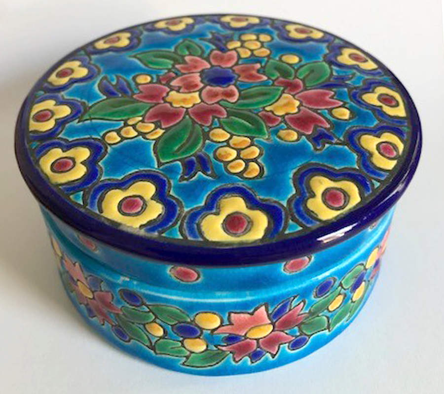 5758 Round Box & Lid by Longwy (France)-1