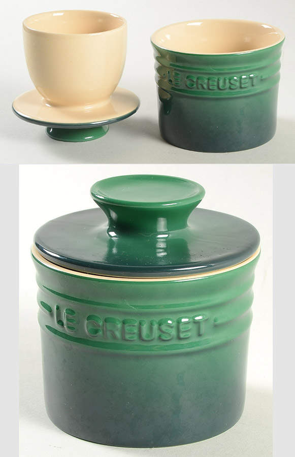 Emerald Green Butter Crock & Lid by Le Creuset-1