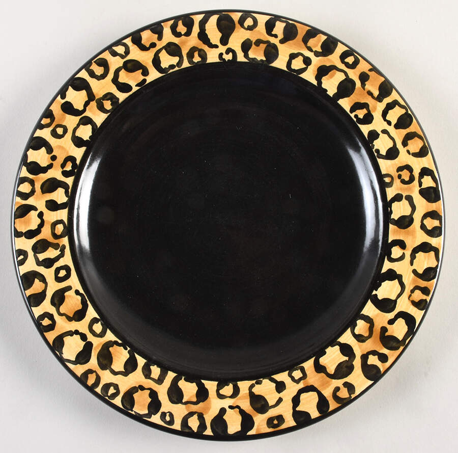 Leopard Print Dinner Plate by Laurie Gates-1