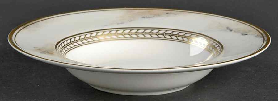 Alabaster & Gold Rim Soup Bowl by Minton-1