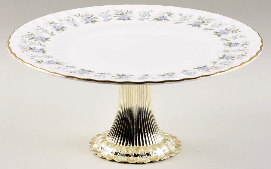 Alpine Spring Cake Stand with 4"-5" Metal Pedestal  Hc by Minton-1