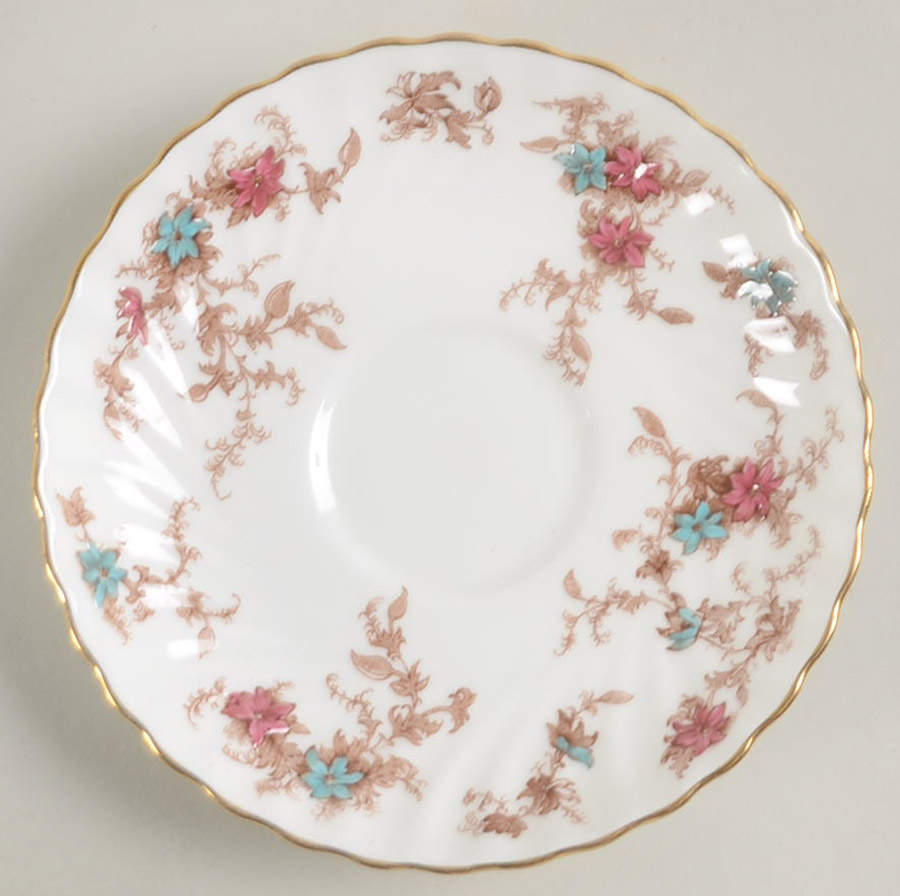 Ancestral (GLOBE BACKSTAMP) Saucer by Minton-1
