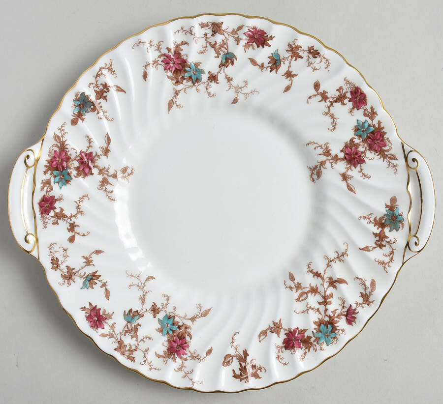 Ancestral (GLOBE BACKSTAMP) Handled Cake Plate by Minton-1