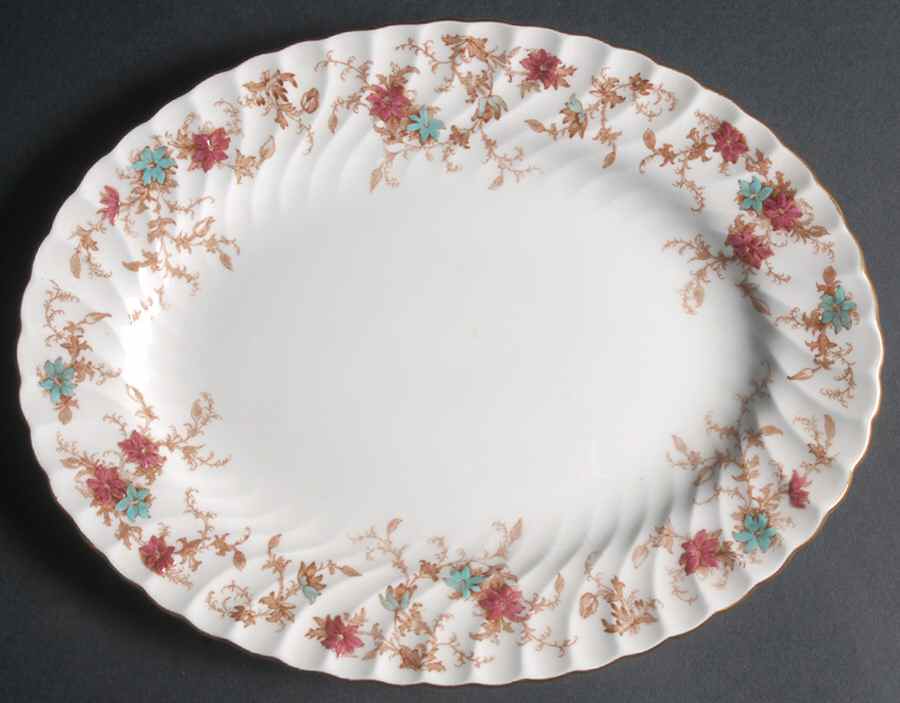 Ancestral (GLOBE BACKSTAMP) 10" Oval Serving Platter by Minton-1