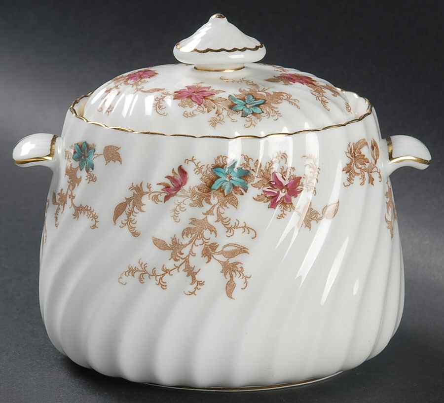 Ancestral (GLOBE BACKSTAMP) Sugar Bowl & Lid by Minton-1