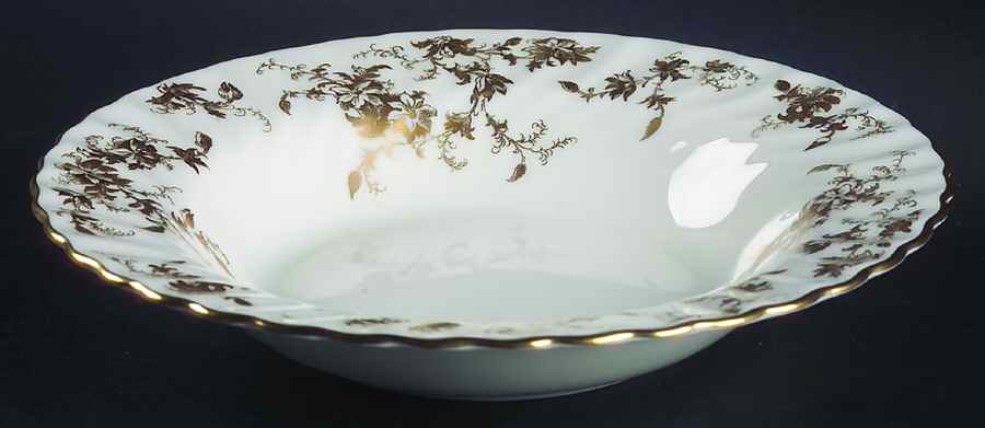 Ancestral Gold Rim Soup Bowl by Minton-1