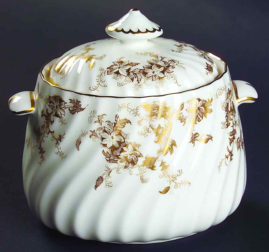 Ancestral Gold Sugar Bowl & Lid by Minton-1