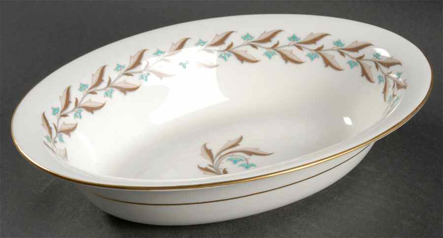 Ashton (Gold Trim) 10" Oval Vegetable Bowl by Minton-1